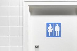 Photo of unisex bathroom door