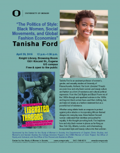 Flyer for Tanisha Ford talk