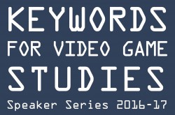 header image for keywords for video game studies speaker series